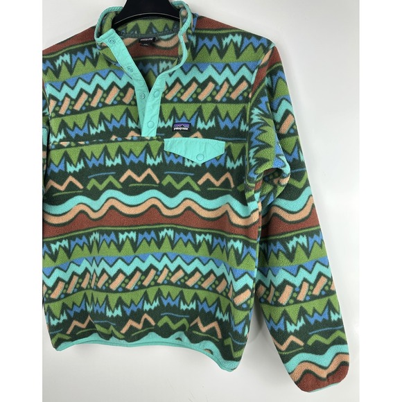 Patagonia Lightweight Synchilla Snap-T Pullover Fleece Aztec XXL Kid or XS Adult - Picture 3 of 11